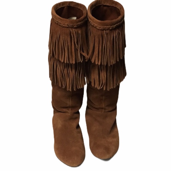 Gianni Bini Shoes - Gianni Bini brown suede fringed boots